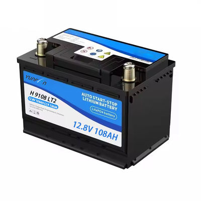 12.8V 108ah 1360CCA Batería recargable Lifepo4 1382WH con voltaje nominal BMS incorporado para arranque y parada del motor automático