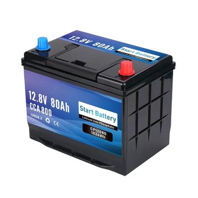 calidad Batería de arranque y ciclo profundo LiFePO4 de 12V 80Ah 800CCA Bluetooth - Batería de litio solar marina RV fuera de la red de 1024Wh con BMS inteligente fábrica