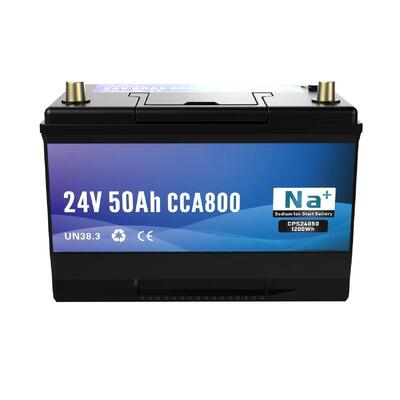 calidad 24V 50Ah Batería de iones de sodio 800CCA Bluetooth Inicio de alta tensión y batería de alimentación para camiones comerciales Elevadores eléctricos y sistemas marinos fábrica