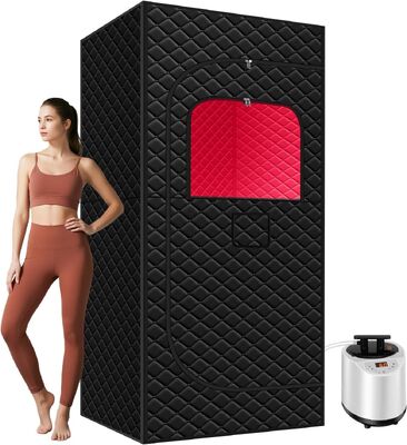 calidad Sauna infrarroja portátil directa de fábrica OEM ODM Fibra de carbono personalizada Calefacción Sauna para el hogar con iluminación RGB Configuración en 5 minutos fábrica