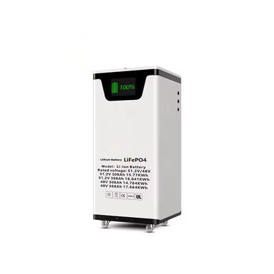 calidad Batería LiFePO4 de 51.2V 300Ah Montada en Suelo 15.36kWh de Almacenamiento Solar con Pantalla LCD Smart BMS RS485 CAN Soluciones Mayoristas y de Marca Privada con Clasificación IP55 fábrica