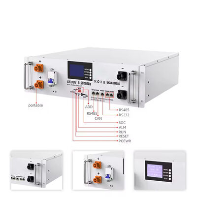 calidad Batería de Litio Yunfan Factory 5.12kWh para Rack 51.2V 100Ah 6000 Ciclos Compatible con la Mayoría de Inversores Solares OEM ODM fábrica