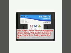 12.8V 108ah Lifepo4 Batería Batería de litio recargable con BMS incorporado en los ciclos profundos de grado A para el transporte de barcos de motor RV